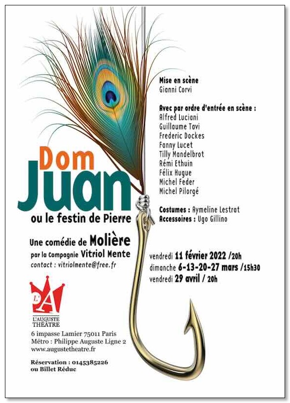 Affiche de la pièce DomJuan à la Comédie Italienne
